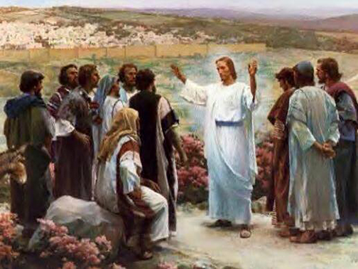 [Painting of Jesus talking to His disciples]