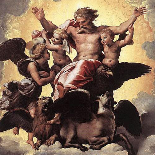 [Photo of Raphael's painting of Ezekiel]