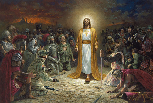 [Painting of Jesus' return to earth]