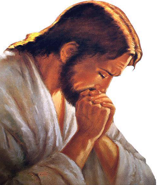 [Drawing of Jesus praying]