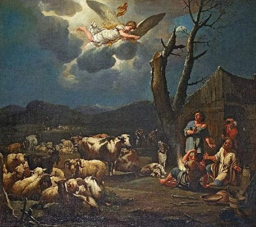 [Painting of the annuciation to the shepherds]