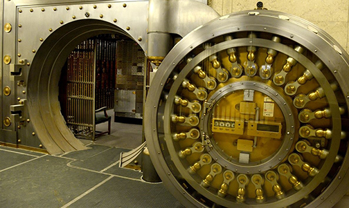 [Photo of a bank vault]