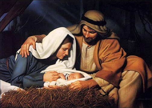 [Painting of the birth of Jesus]
