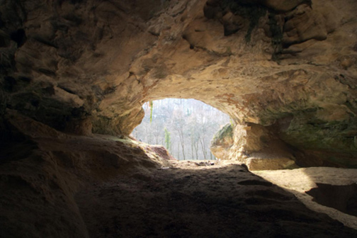 Photo of the inside of a cave