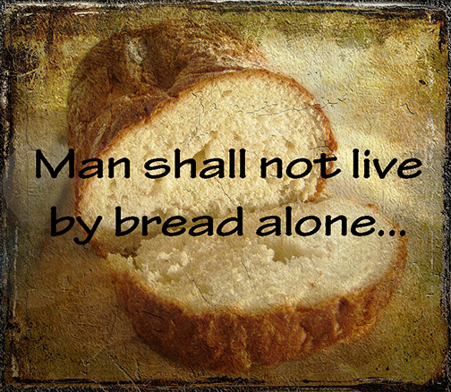 Photo of a loaf of bread with words superimposed