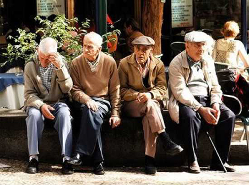 Photo of a group of old men-
